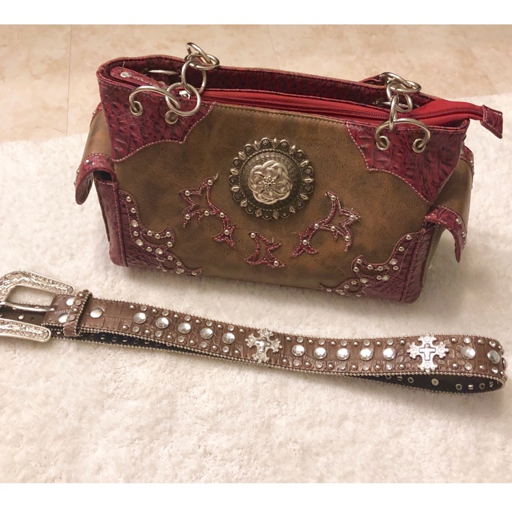 Studded Purse and Belt Bundle